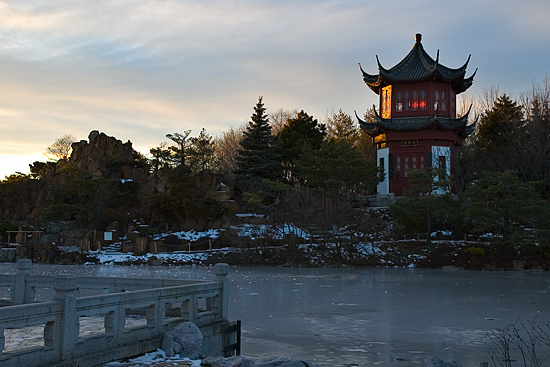 Jardin de Chine - Scène hivernale